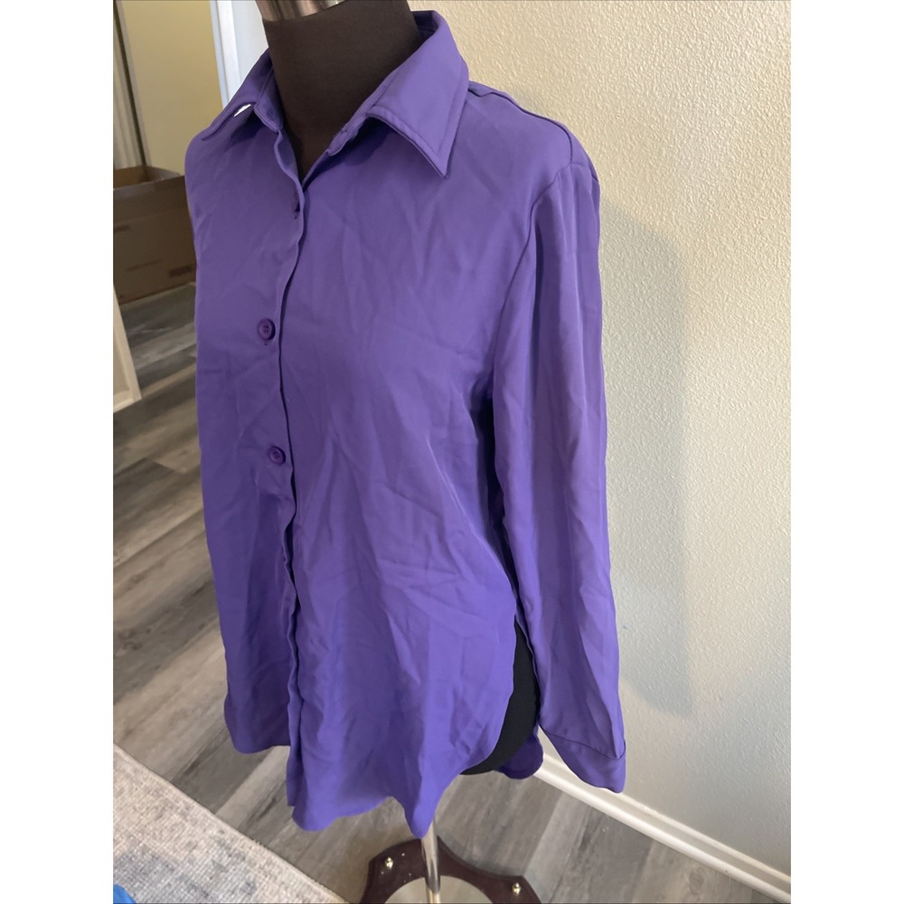 Lc Lizette Collection Women Long Shirt Size S Purple